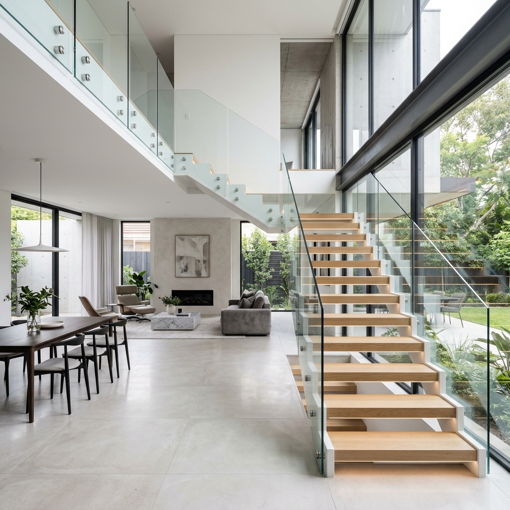 Tempered Glass Stairs Railing and Balcony Balustrades Lahore